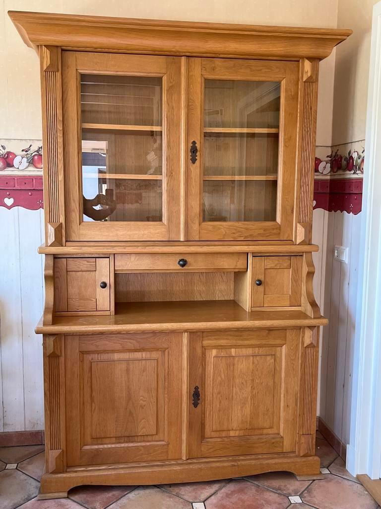 Massief Eiken Buffetkast, Dressoir en Salontafel Set, Huis en Inrichting, Kasten | Dressoirs, Gebruikt, 100 tot 150 cm, Eikenhout