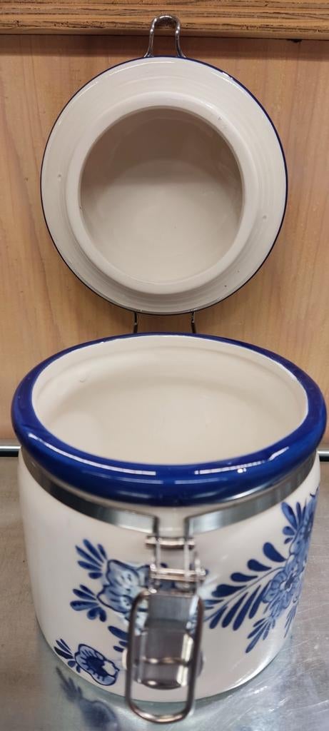 Prachtige Handgeschilderde Delfts blauwe Voorraadpot, Huis en Inrichting, Ophalen of Verzenden, Zo goed als nieuw, Overige materialen