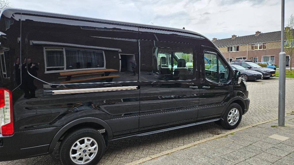 Ford Transit GB 350 L3h2 Tdci 185pk RWD 2021 Zwart, Auto's, Bestelauto's, 2430 kg, 1995 cc, 4 cilinders, Zwart