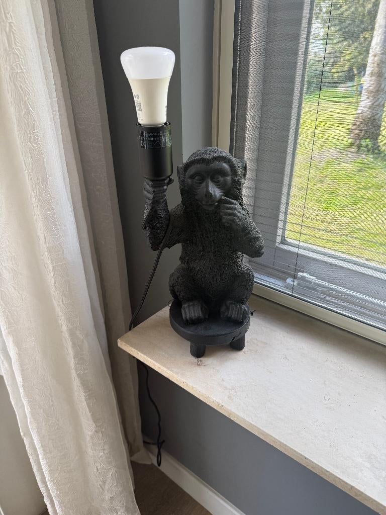 Tafellamp Aap Design Zwart, Overige materialen, ChimpShine, Verzenden, Zo goed als nieuw