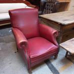 Schitterende lederen fauteuil. Chesterfield, Ophalen, Gebruikt, 75 tot 100 cm, 50 tot 75 cm