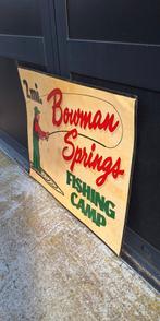 Origineel USA reclamebord Bowman Springs Fishing Camp🎣, Ophalen, Reclamebord, Gebruikt, .