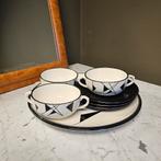 Art Deco Servies van Boch Frèves - zwart wit geometrisch, Ophalen of Verzenden