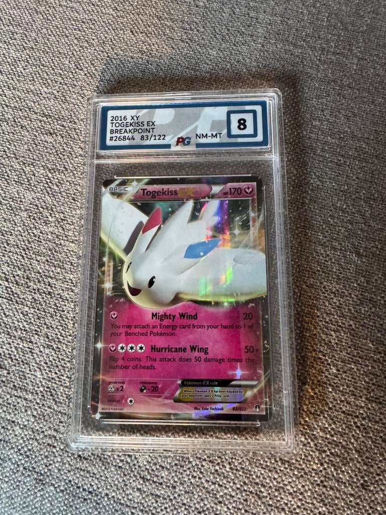 Togekiss EX XY Breakpoint 2016 pokegrade 8, Ophalen of Verzenden, Zo goed als nieuw