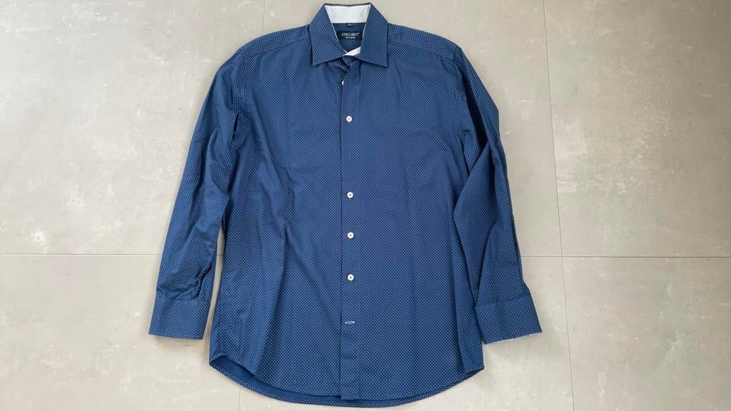 Overhemd John Cabot 100% katoen maat M 39/40, Kleding | Heren, Overhemden, Ophalen of Verzenden, Zo goed als nieuw, Blauw, Halswijdte 39/40 (M)