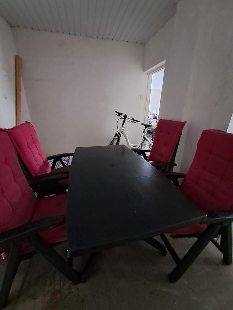 Hartman tuinstel met 4 verstelbare stoelen en kussens, Tuin en Terras, Ophalen, Gebruikt