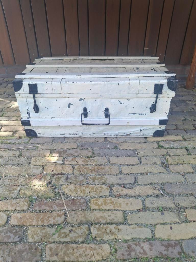 Oude leger koffer / kist hout en zink, Ophalen, 50 tot 100 cm, Minder dan 50 cm, Minder dan 50 cm