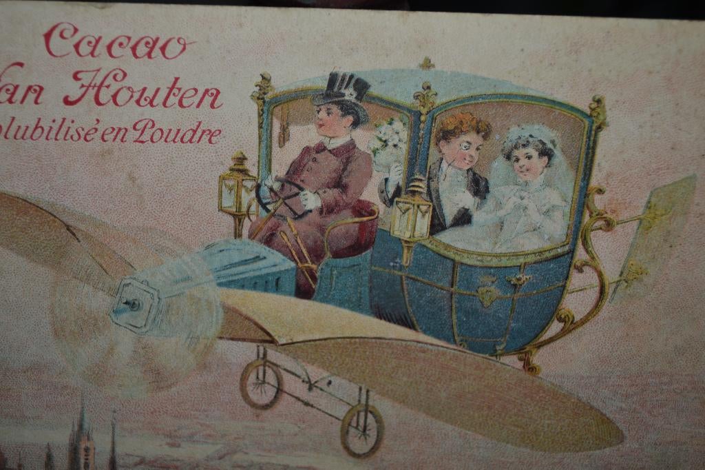 REKLAME CACAO POEDER CHOCOLADE vAN hOUTEN, Verzamelen, Merken en Reclamevoorwerpen, Ophalen of Verzenden, Gebruikt, Reclamebord