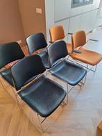 Vintage Eetkamerstoelen - 6 Stuks (2 gestoffeerd), Ophalen, Stof, Overige kleuren, Vintage