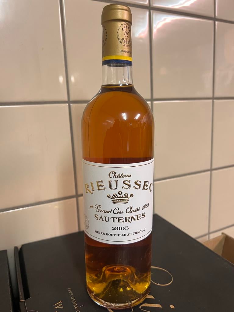 Château Rieussec Sauternes 2005 & 2007, Verzamelen, Ophalen of Verzenden, Zo goed als nieuw, Frankrijk, Witte wijn