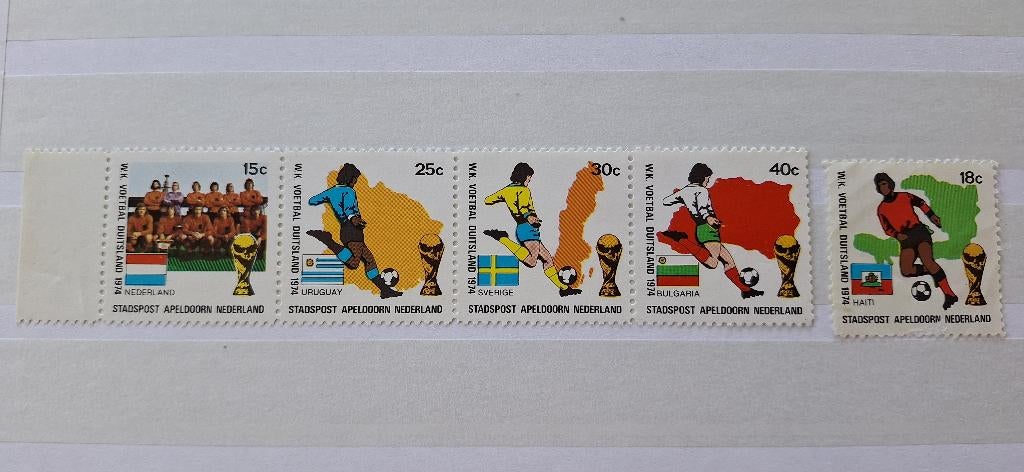 1974 Apeldoorn I WK Voetbal West-Duitsland, Ophalen of Verzenden, Na 1940, Postfris