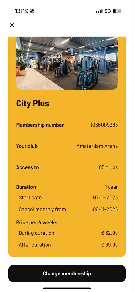 SportCity City Plus abonnement t/m november 2026, Ophalen of Verzenden, Gebruikt, Overige typen