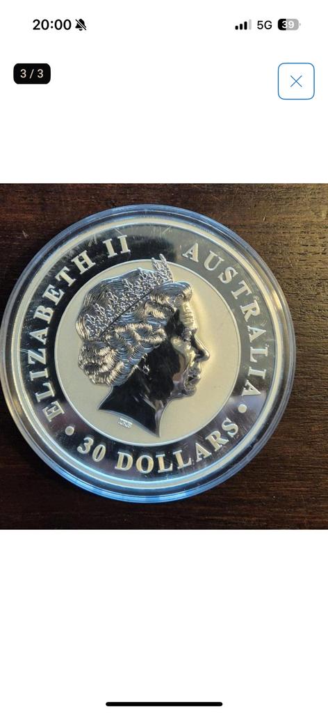 Kookaburra zilver 999, Postzegels en Munten, Edelmetalen en Baren, Ophalen of Verzenden