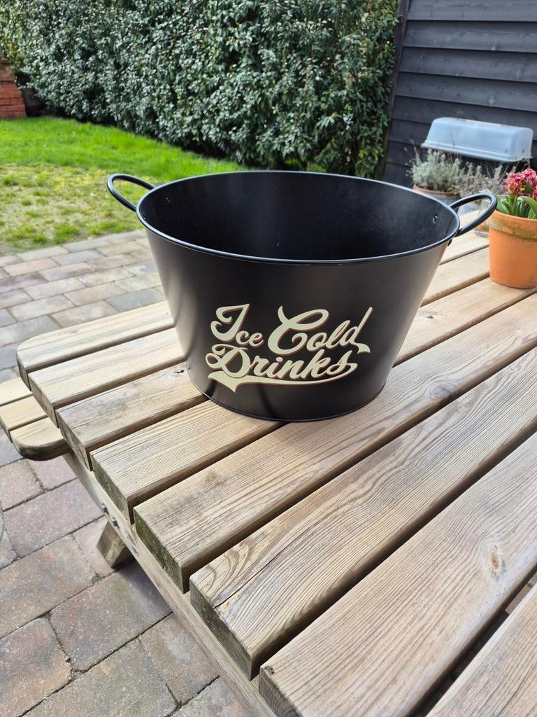 Metalen bloembak/bloempot, Tuin en Terras, Ophalen, Rond, Metaal, Minder dan 30 cm