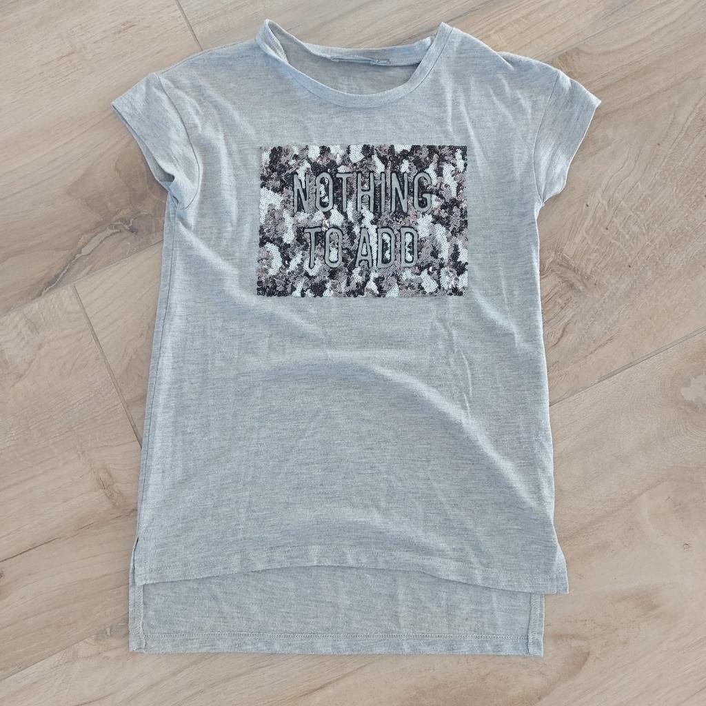 Geisha - grijs shirt met glitter print - maat 152, Ophalen of Verzenden, Zo goed als nieuw, Meisje, Shirt of Longsleeve