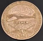 Penning Brons Eerste Trans-Atlantische Vlucht 1928, Ophalen of Verzenden, Brons, Buitenland