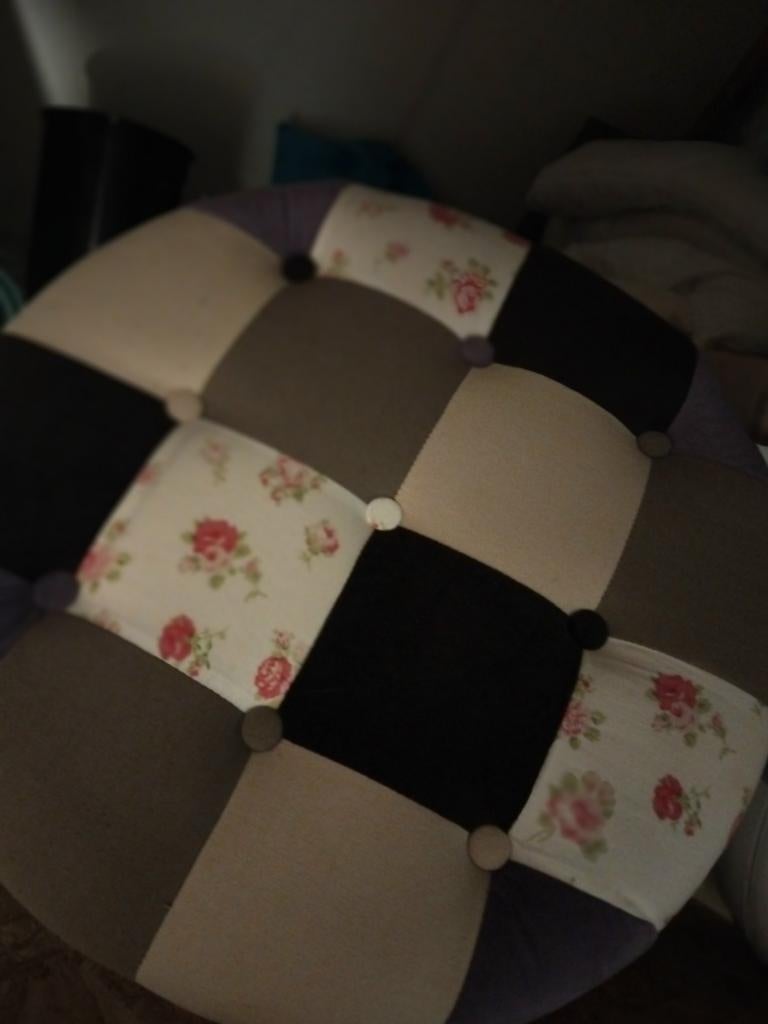 Poef met patchwork patroon, 70 cm, Ophalen of Verzenden