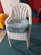 4 Stapelbare tuinstoelen met kussentjes, Tuin en Terras, Tuinstoelen, Ophalen, Gebruikt, Kunststof