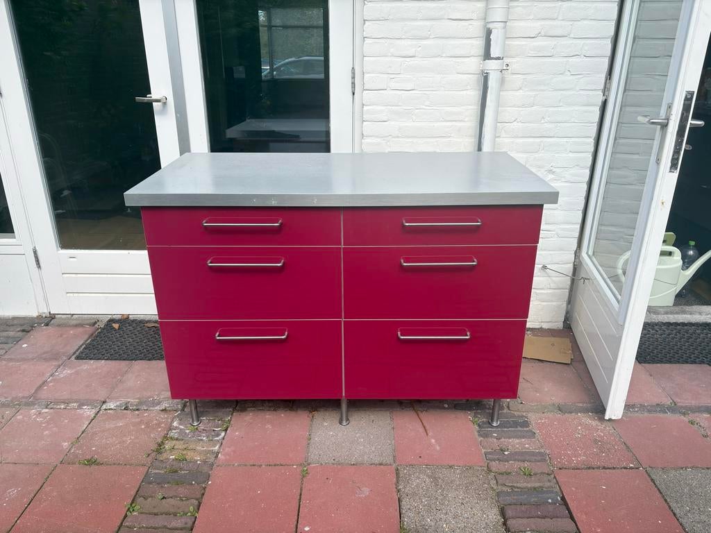 Keukenblok met zes lades, Huis en Inrichting, Keuken | Keukenelementen, Ophalen, Gebruikt, 100 tot 150 cm, Minder dan 100 cm