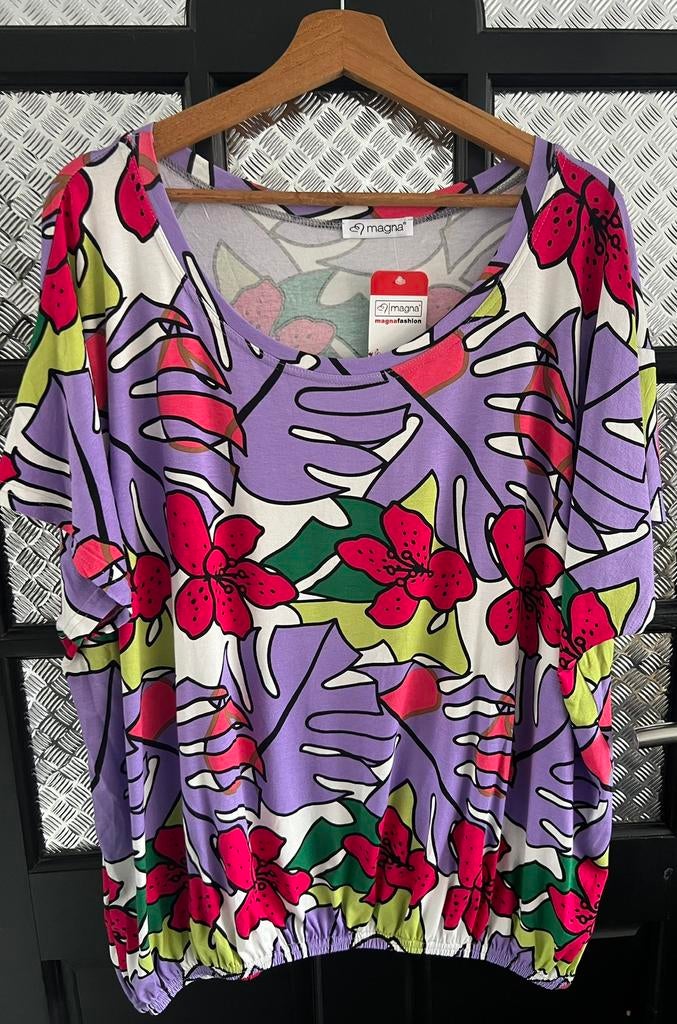 Paars Magna shirt 56/58, Kleding | Dames, Grote Maten, Ophalen of Verzenden, Nieuw, Paars, Shirt of Top