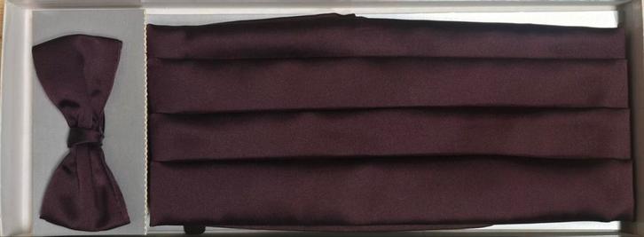 Bordeauxrode Cumberband & Vlinderstrik Set, Kleding | Heren, Overige Herenkleding, Zo goed als nieuw, Ophalen of Verzenden