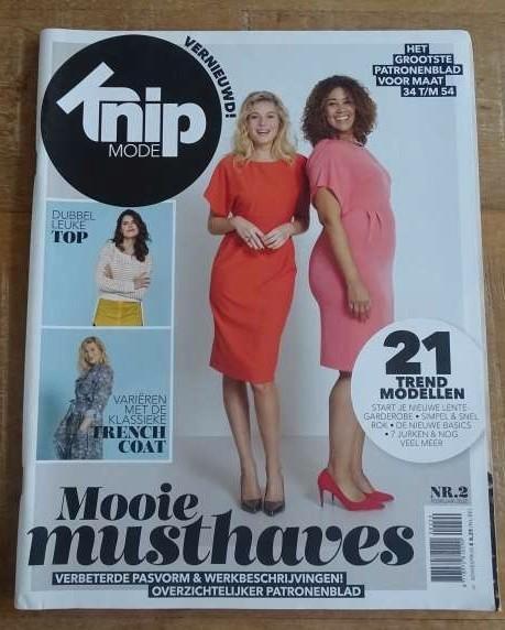 Knipmode nummer 2 februari 2020, alle patronen maat 34/54 XL, Hobby en Vrije tijd, Kledingpatronen, Zo goed als nieuw, Vrouw, Knipmode