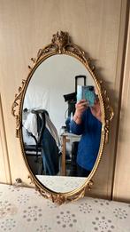 Spiegel met goud kleur beslag, Minder dan 50 cm, Ophalen of Verzenden, Zo goed als nieuw, Minder dan 100 cm