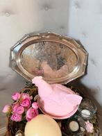 Verzilverde kersenbloesem serveertschaal 1920 izgst 38x30cm, Antiek en Kunst, Ophalen, Zilver