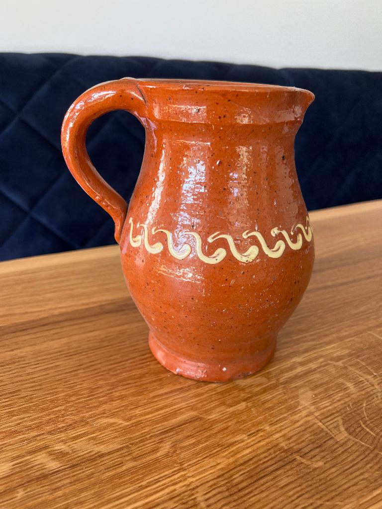 Workumer aardewerk kan/waterkan 18,5cm hoog Ringeloor motief, Antiek en Kunst, Antiek | Keramiek en Aardewerk, Ophalen of Verzenden