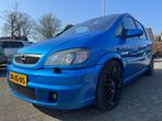 Opel Zafira 2.0-16V OPC 420nm 300pk,7Prsn,Apk7/2/27,Leder,Ai, Auto's, Voorwielaandrijving, 1998 cc, Zwart, Blauw