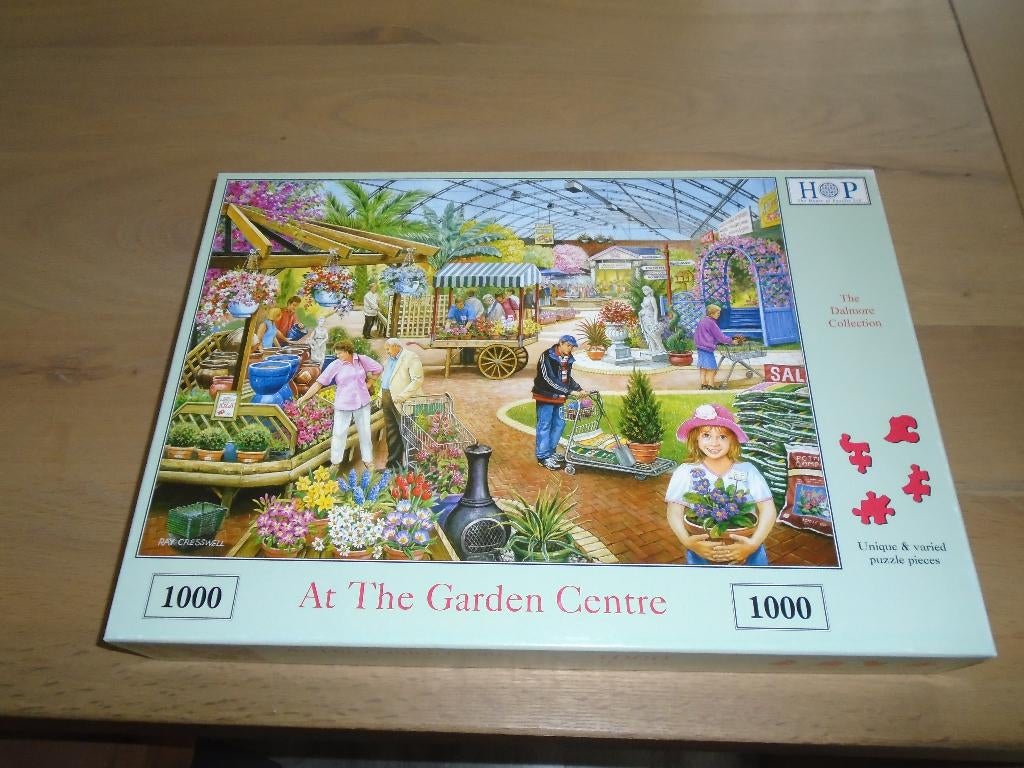 HOP puzzel: At the garden centre 1000 stukjes, Hobby en Vrije tijd, Denksport en Puzzels, Ophalen, 500 t/m 1500 stukjes, Zo goed als nieuw