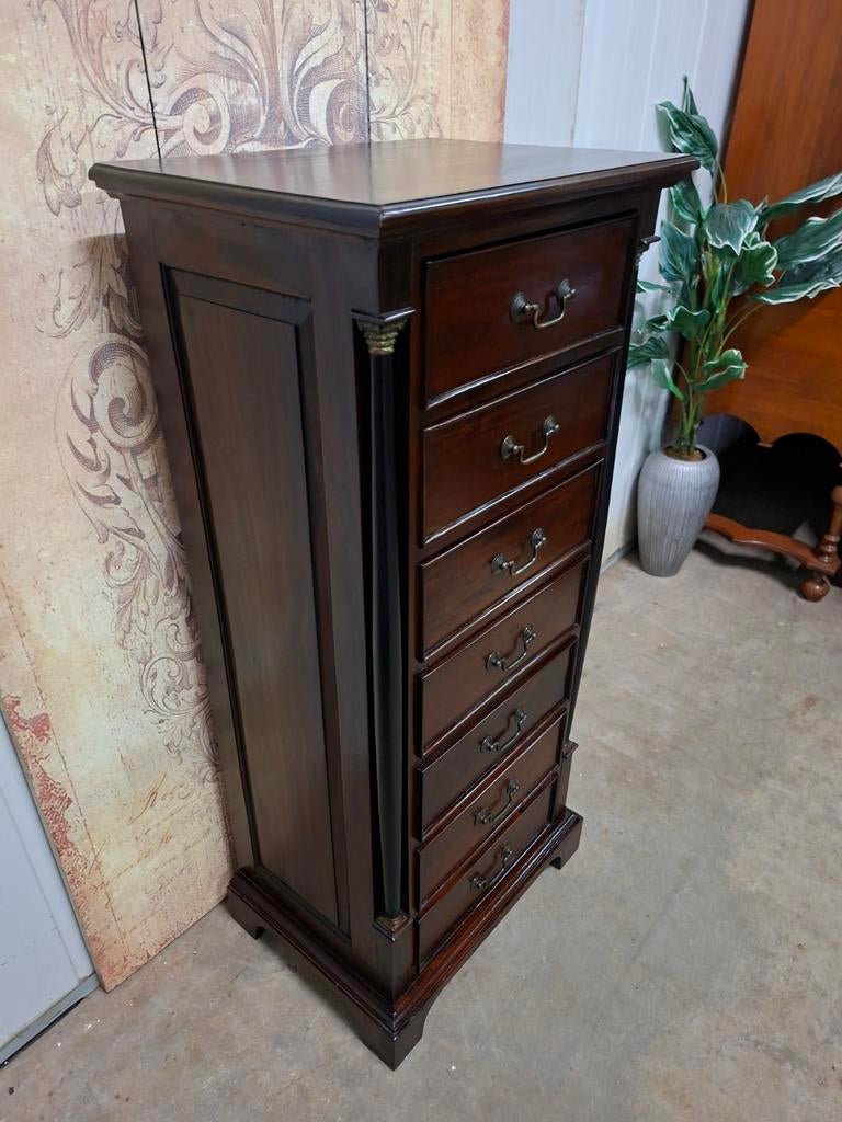 Klassieke ladenkast, apothekerskast, archiefkast, empire-sti, 5 laden of meer, Ophalen of Verzenden, 25 tot 50 cm, Minder dan 100 cm