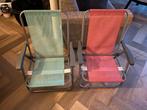 2 lage klapstoeltjes voor het strand zithoogte +-24 cm, Ophalen, Zo goed als nieuw, Campingstoel