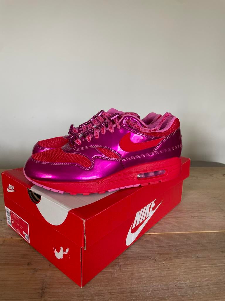 Nike Air Max 1 maat 43 Valentine's Day Playful Pink, Ophalen of Verzenden, Nieuw, Roze, Sneakers of Gympen