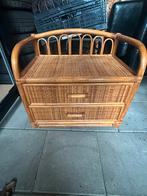 Vintage rotan kastje met 2 laden, Ophalen, Minder dan 50 cm, Gebruikt, 1 of 2 laden