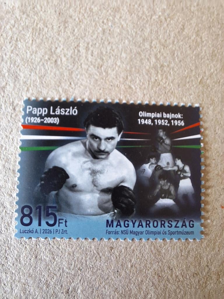 Hongarije: zegel uit 2026. Bokser Papp Laszio ( 1926-2003)., Ophalen of Verzenden, Postfris