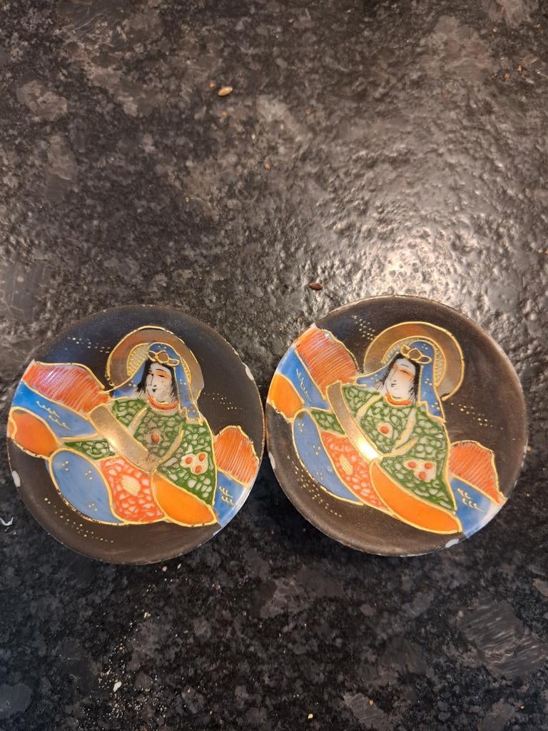 Antieke Japanse sake kommetjes, Ophalen of Verzenden