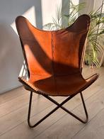 Design Vlinderstoel van echt leer - Zeer goede staat, Ophalen, Bruin, Leer, Zo goed als nieuw