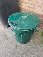 Vintage Zinken Vuilnisbak Amsterdam - Groen, Huis en Inrichting, Woonaccessoires | Prullenbakken, Ophalen, Gebruikt, 50 tot 75 cm