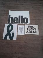 4 posters zwart/wit van canvasdoek., Ophalen