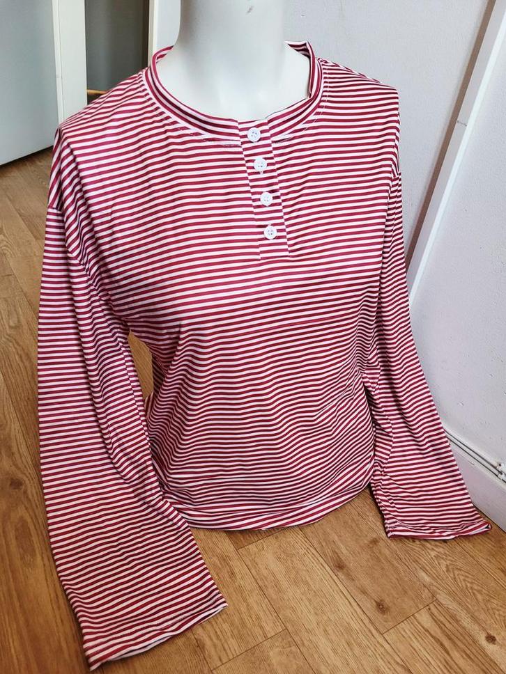 Nieuw Oversized Longsleeve Rood-Wit Gestreepte Top Maat S, Kleding | Dames, T-shirts, Nieuw, Maat 36 (S), Rood, Lange mouw, Ophalen of Verzenden