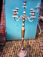Grote Antieke Koperen Kandelaber met 5 Armen, Ophalen, Koper of Brons