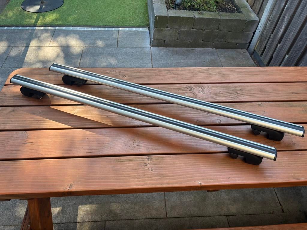 Dakdragers 125 cm met T-profiel voor open dakrails, Ophalen of Verzenden, Gebruikt