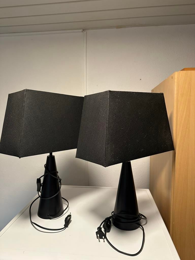 Set van 2 zwarte schermerlampen - Zo goed als nieuw, Ophalen of Verzenden, Zo goed als nieuw, Metaal, Minder dan 50 cm