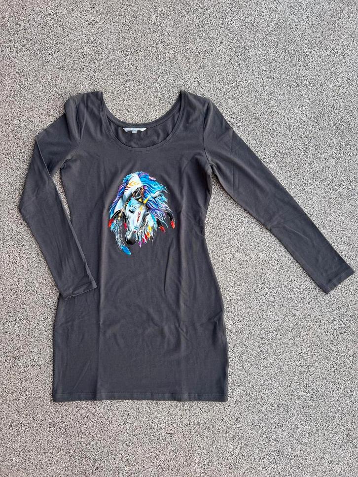 WE Fundamentals Lange top mt M, Kleding | Dames, Blouses en Tunieken, Zo goed als nieuw, Maat 38/40 (M), Grijs, Ophalen of Verzenden