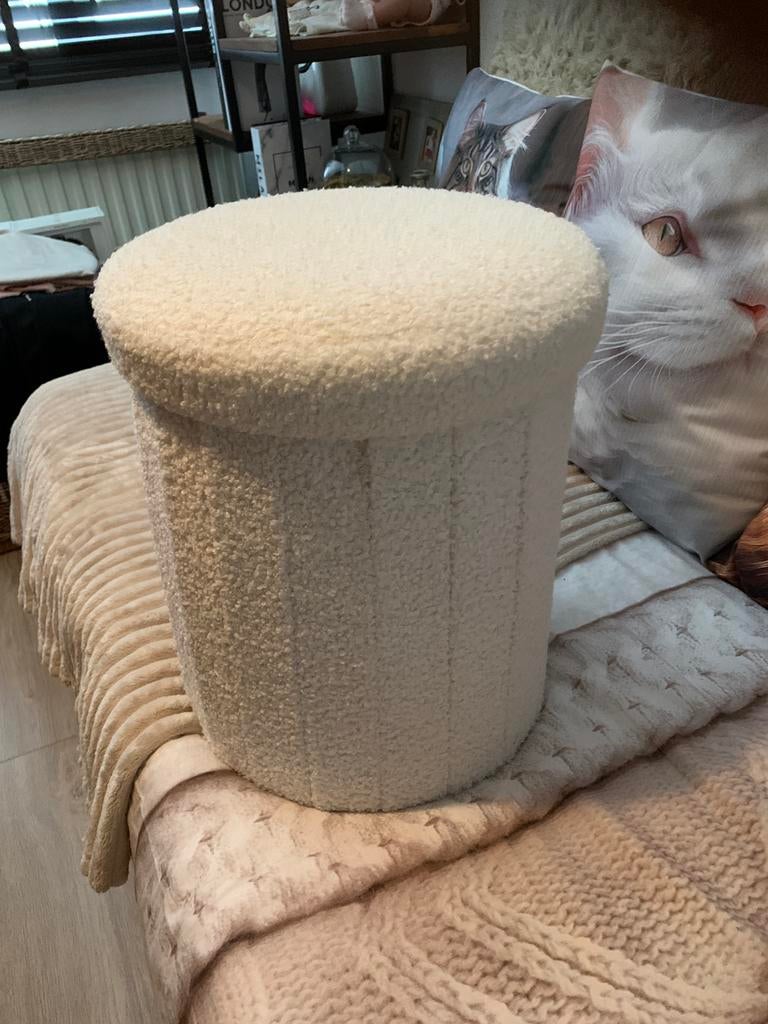 Opberg poef, Ophalen, Rond, Minder dan 50 cm, Zo goed als nieuw
