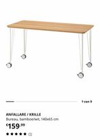 IKEA bureau op wieltjes, Huis en Inrichting, Bureaus, Ophalen, Met wielen, Zo goed als nieuw, Bureau