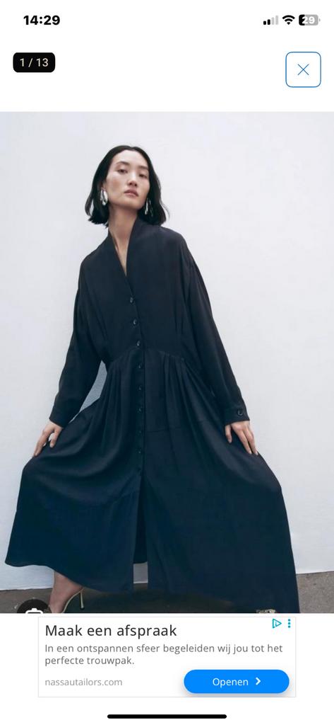 Superleuke maxi jurk, Ophalen of Verzenden, Zo goed als nieuw, Blauw, Onder de knie