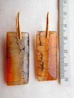 Agaat oorhangers (H24611), Overige materialen, Hangers, Nieuw, Oranje