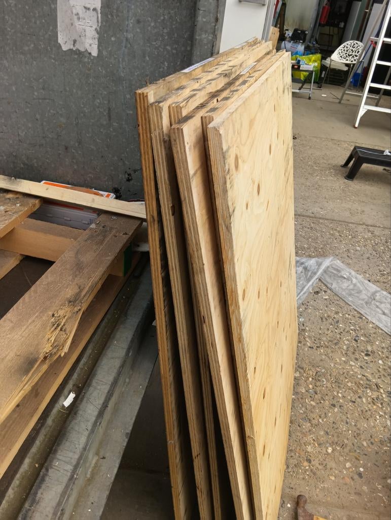 6 underlayment platen 100x122cm hout, Ophalen of Verzenden